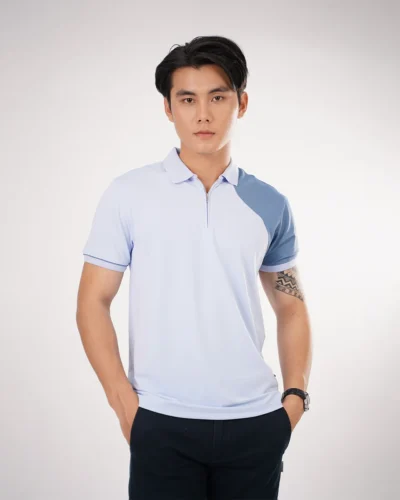 Alternative view of Áo Polo Nam BlueKite Phối Vai Zip-Up