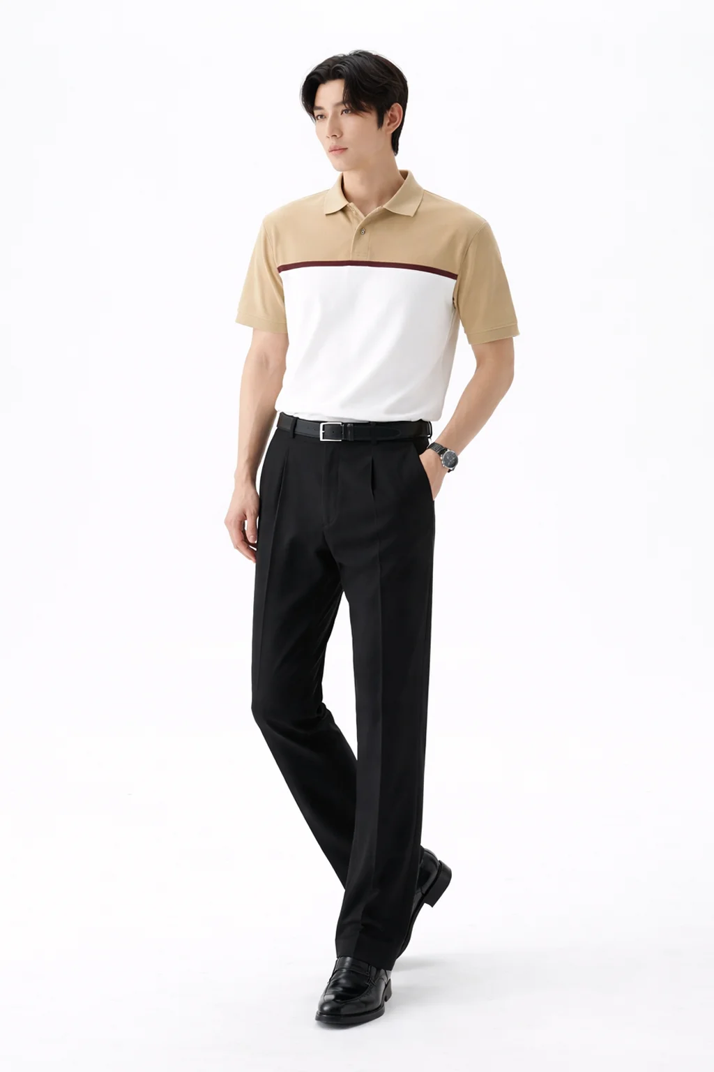Áo Polo Nam BlueKite Two-Tone Basic - Ảnh 3