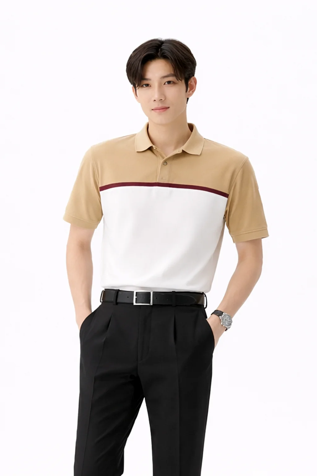 Áo Polo Nam BlueKite Two-Tone Basic - Ảnh 2