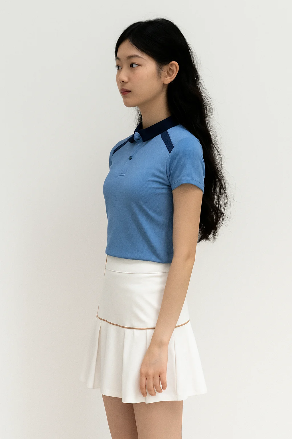 Áo Polo Nữ Phối Vai Basic - Ảnh 3