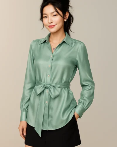Alternative view of Áo Kiểu Nữ Thắt Nơ Eo Elegant