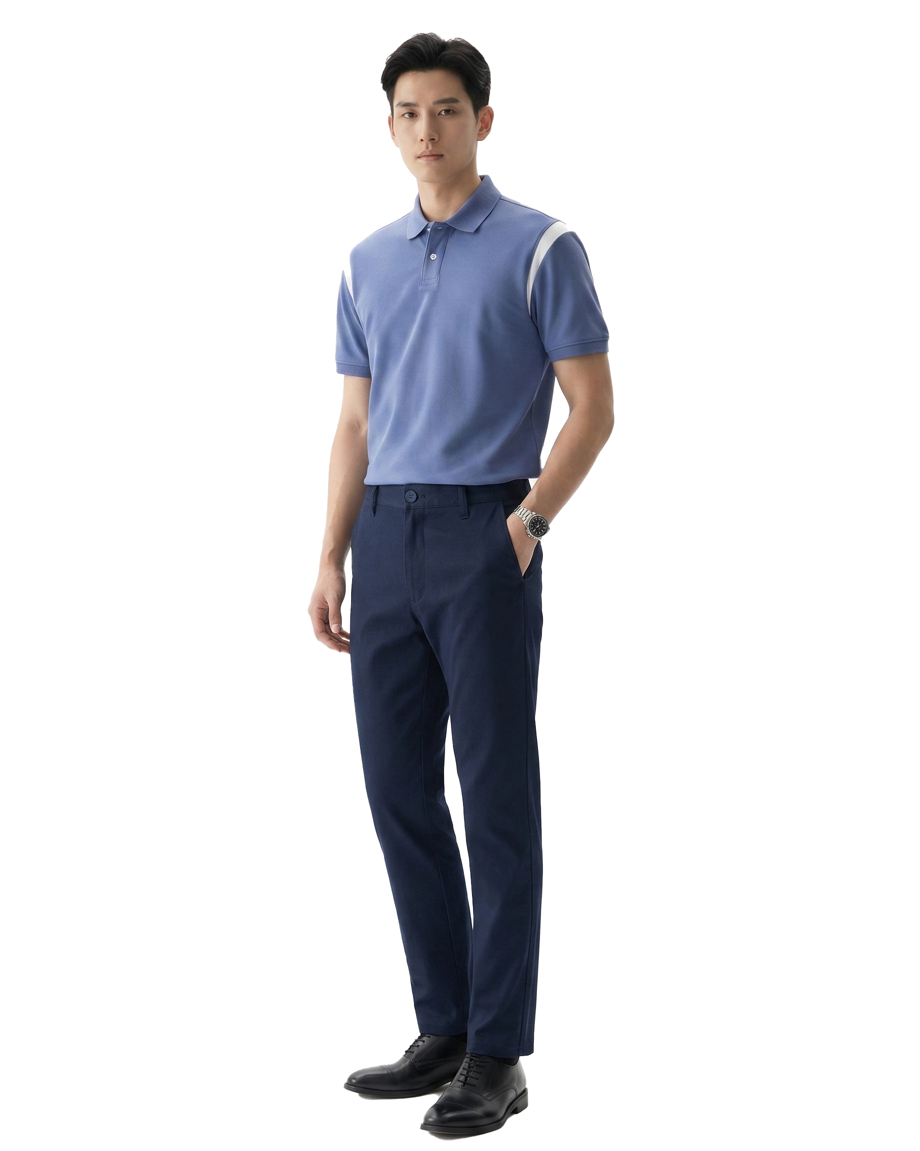 Quần Kaki Nam Elegant Navy SlimFit - Ảnh 3