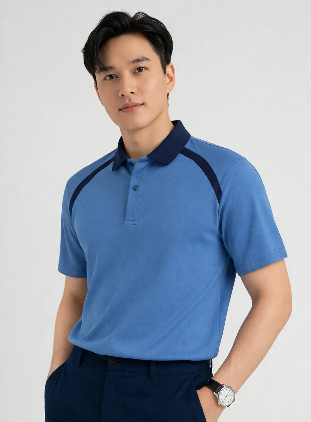 Áo Polo Nam Phong Cách Thể Thao Signature Raglan Royal Pique MILVUS - Ảnh 3