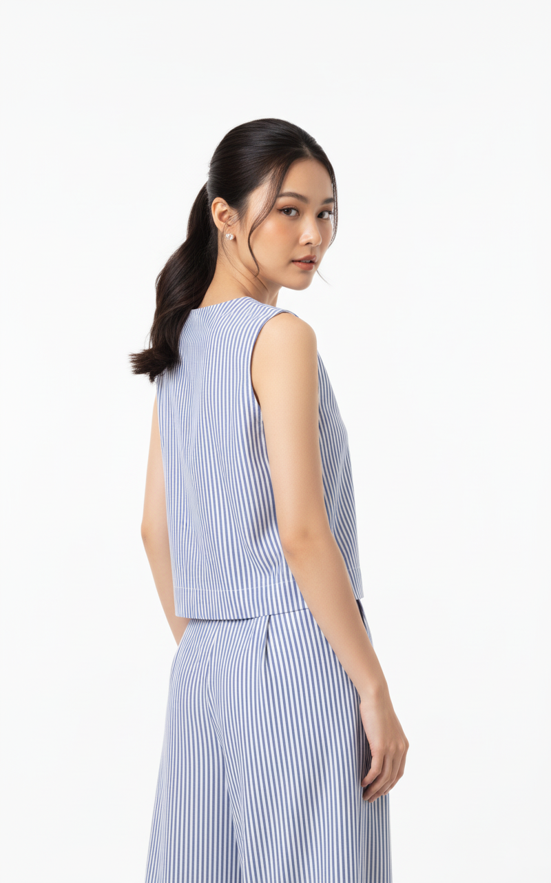 Set Đồ Nữ Kẻ Sọc Thanh Lịch - Ảnh 4