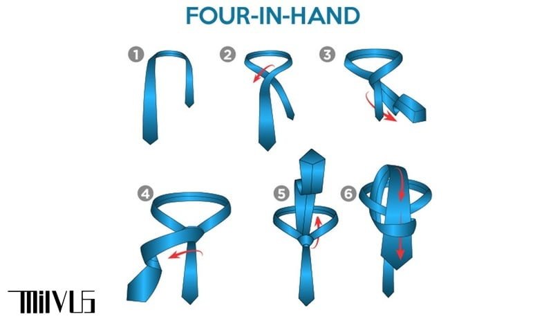 Hướng dẫn cách thắt cà vạt nam kiểu Four-in-Hand