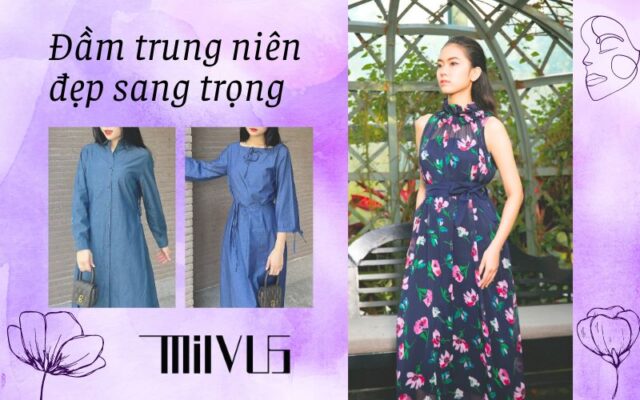 đầm trung niên đẹp sang trọng