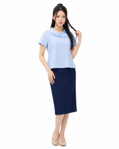 Alternative view of Áo Kiểu Nữ Cổ Cách Điệu Cài Cúc Lệch