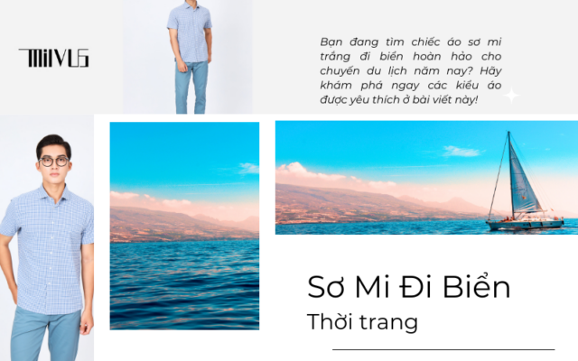 Áo sơ mi trắng đi biển