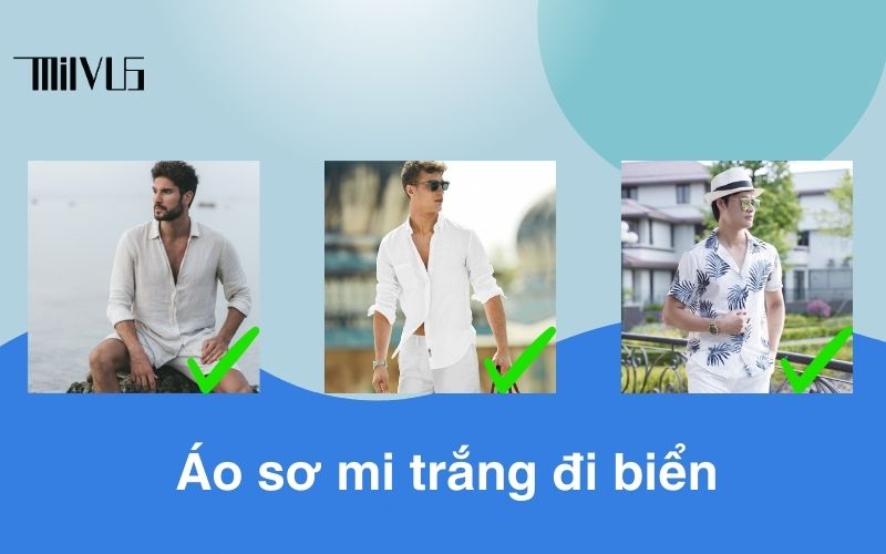 Áo sơ mi trắng đi biển