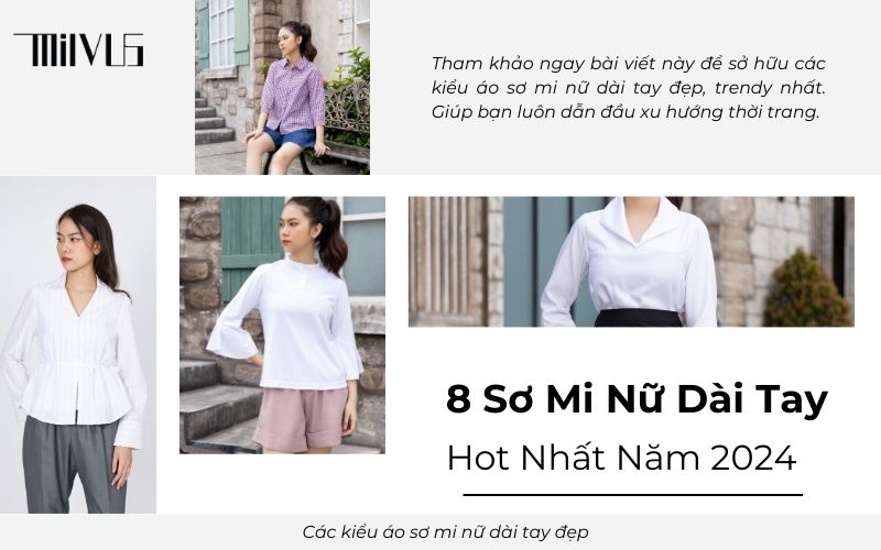 Các kiểu áo sơ mi nữ dài tay đẹp
