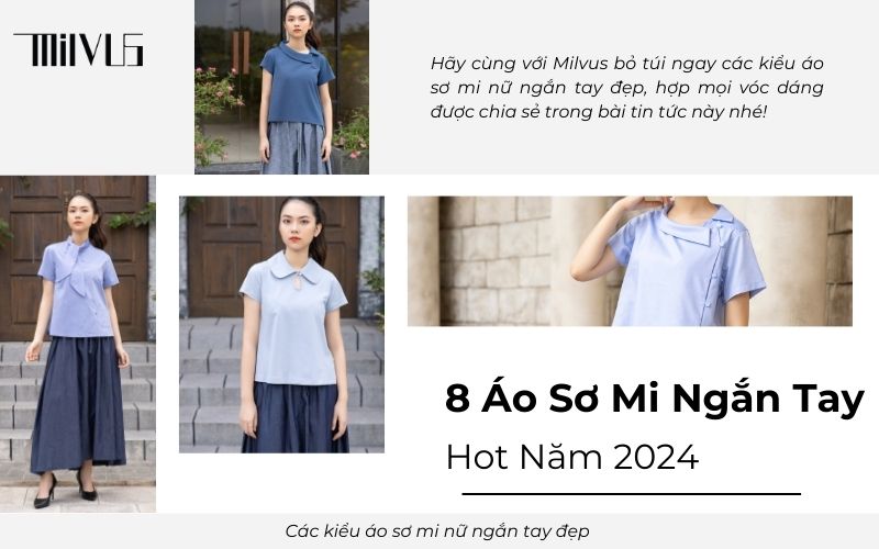Các kiểu áo sơ mi nữ ngắn tay đẹp