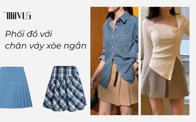 Phối đồ với chân váy xòe ngắn