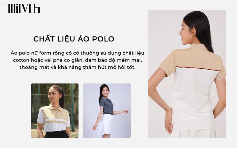 Áo polo nữ form rộng có cổ