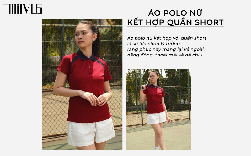 Áo polo nữ mặc với quần gì