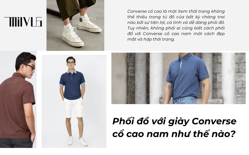 phối đồ với Converse cổ cao nam