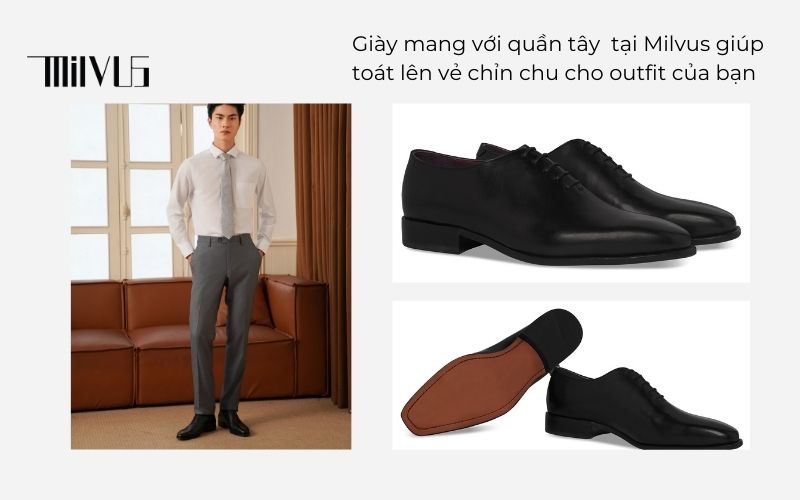 Giày mang với quần tây