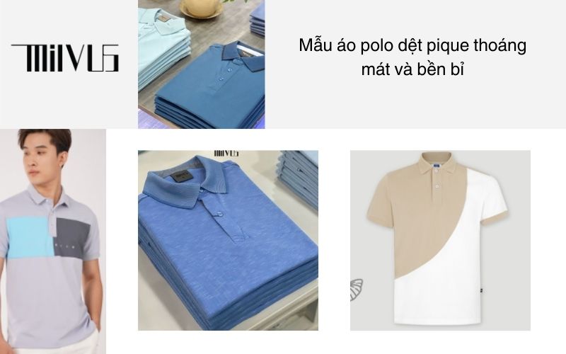 Mẫu áo polo dệt pique thoáng mát và bền bỉ