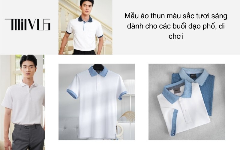 Mẫu áo thun màu sắc tươi sáng dành cho các buổi dạo phố, đi chơi