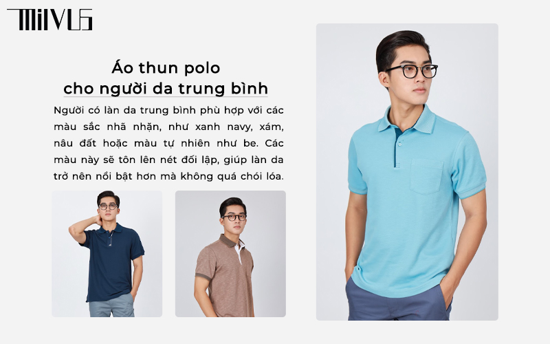 Chọn áo thun polo cho người da trung bình