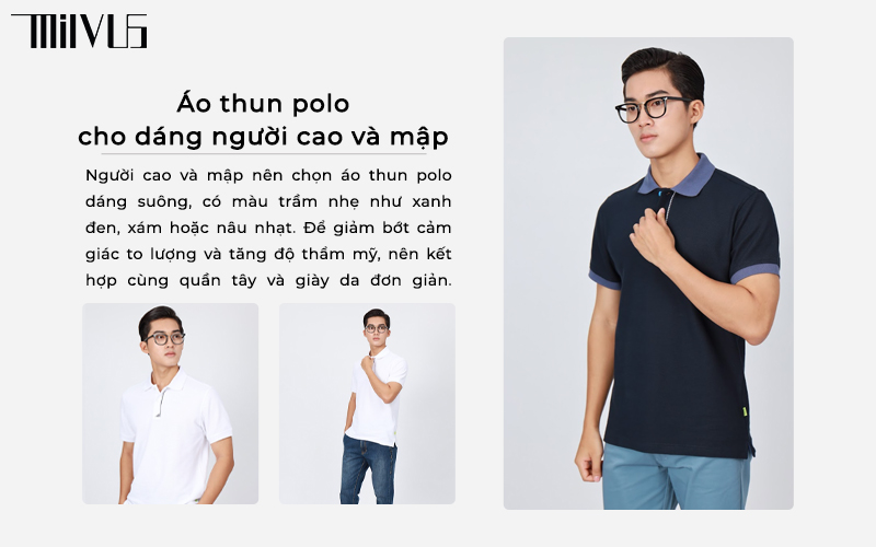 Áo thun polo cho dáng người cao và mập