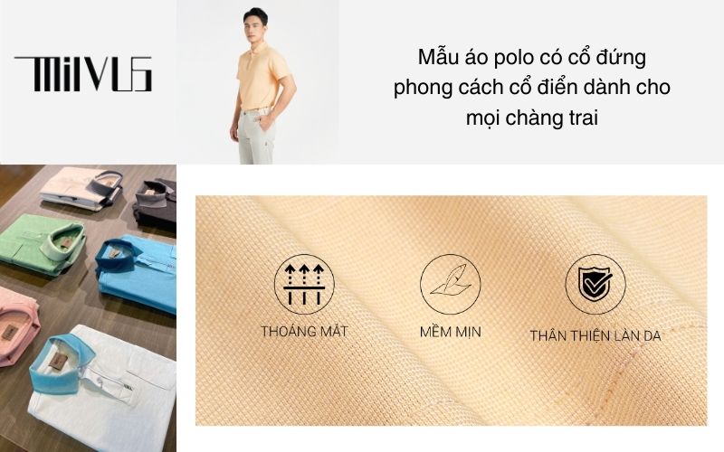 Mẫu áo polo có cổ đứng phong cách cổ điển dành cho mọi chàng trai