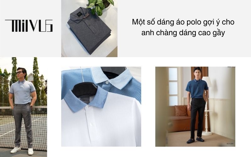 Một số dáng áo polo gợi ý cho anh chàng dáng cao gầy