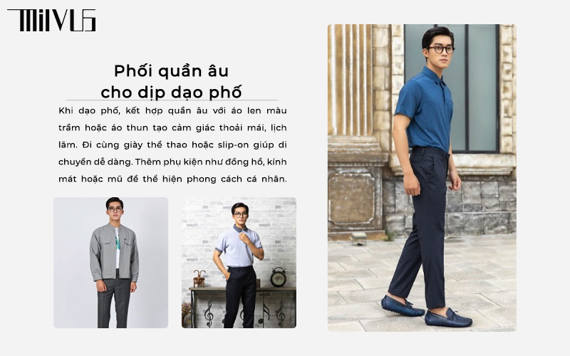 Phối quần âu cho dịp dạo phố