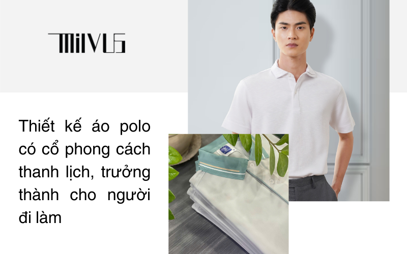 Thiết kế áo polo có cổ phong cách thanh lịch, trưởng thành cho người đi làm