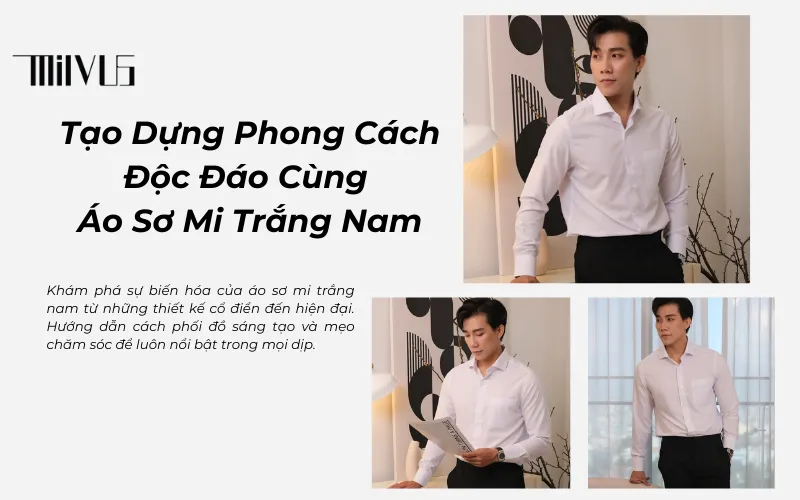 tạo dựng phong cách độc đáo cùng áo sơ mi trắng nam