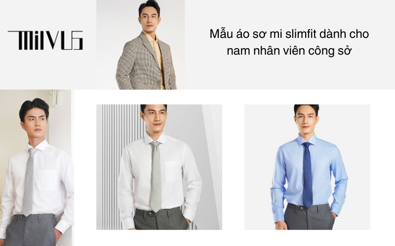 Mẫu áo sơ mi slimfit dành cho nam nhân viên công sở