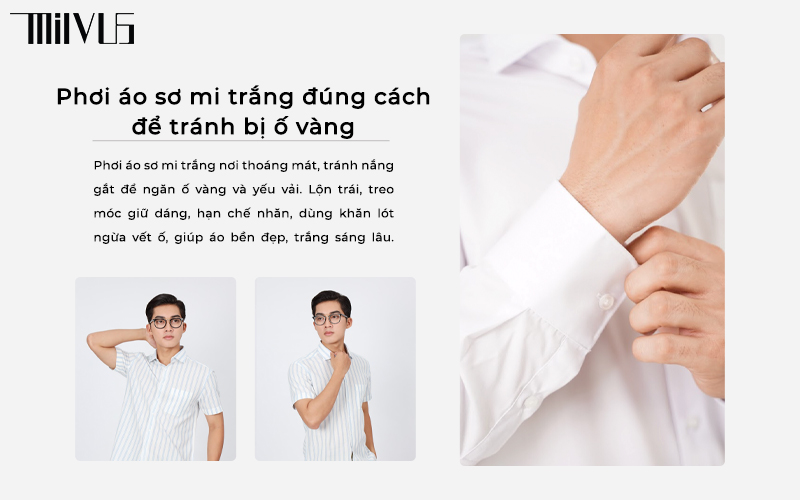 Phơi áo sơ mi trắng đúng cách để tránh bị ố vàng