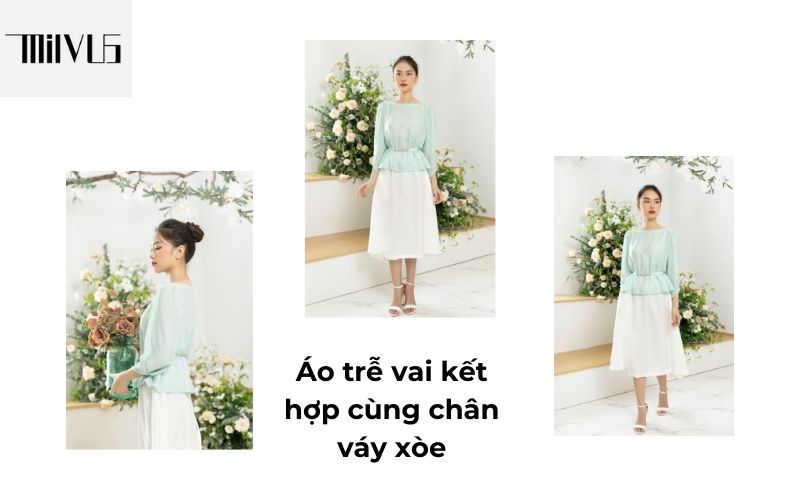 Váy xòe giúp tăng sự nữ tính cho trang phục