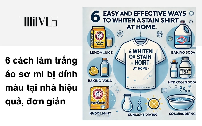 cách làm trắng áo sơ mi bị dính màu
