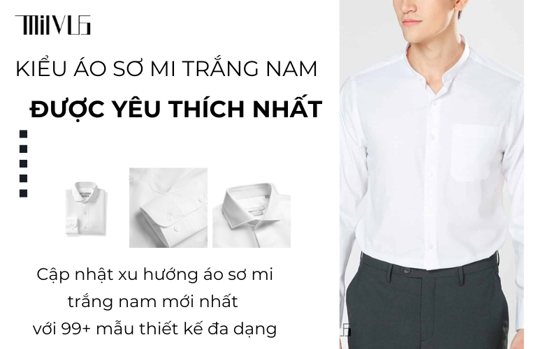 kiểu áo sơ mi trắng nam