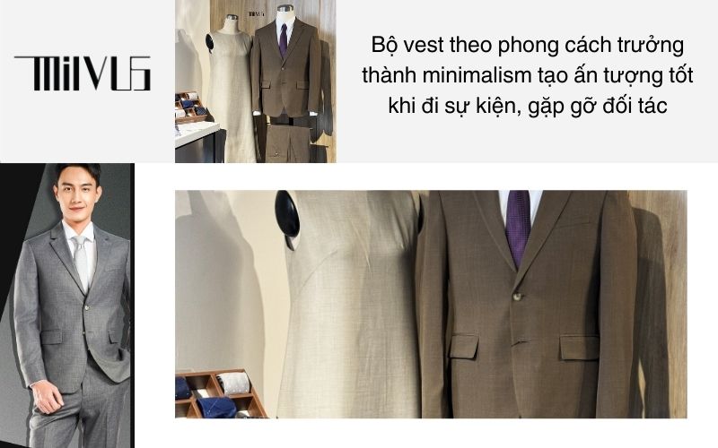 Bộ vest theo phong cách trưởng thành minimalism tạo ấn tượng tốt khi đi sự kiện, gặp gỡ đối tác