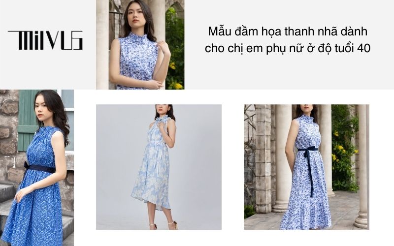 Mẫu đầm họa thanh nhã dành cho chị em phụ nữ ở độ tuổi 40