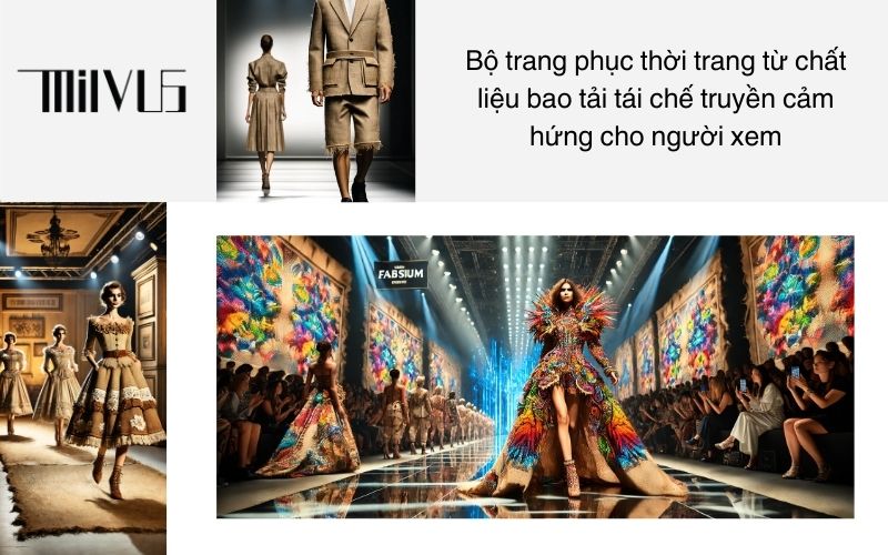 Bộ trang phục thời trang từ chất liệu bao tải tái chế truyền cảm hứng cho người xem