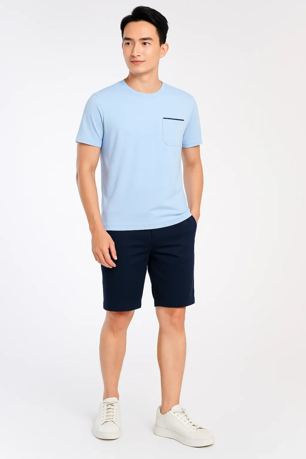 Áo Thun Nam T-Shirt Basic Túi Viền Nhiều Màu Cotton Mềm Mịn Co Giãn MVT457M - Ảnh 12