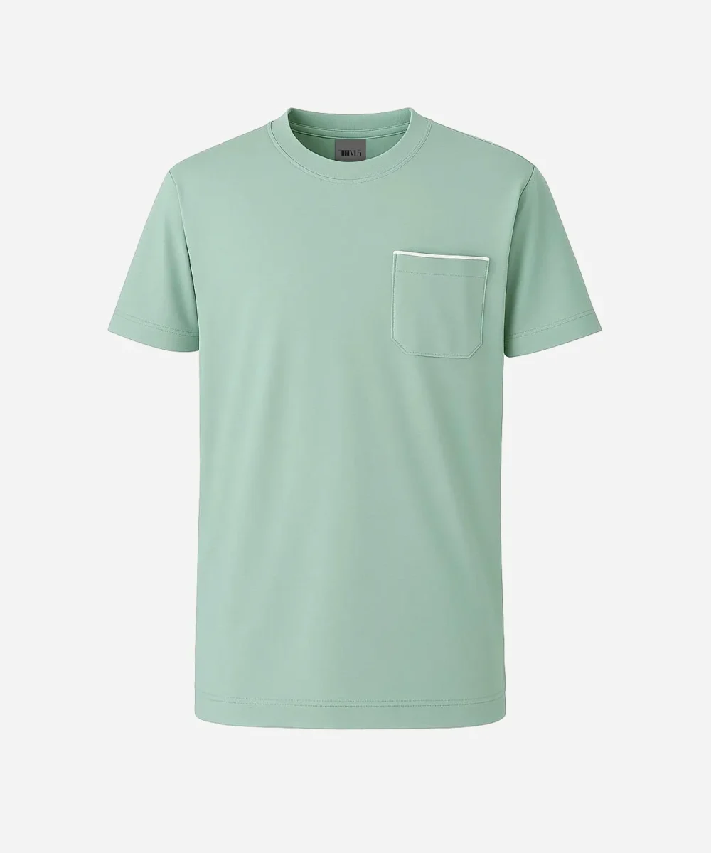 Áo Thun Nam T-Shirt Basic Túi Viền Nhiều Màu Cotton Mềm Mịn Co Giãn MVT457M - Ảnh 8