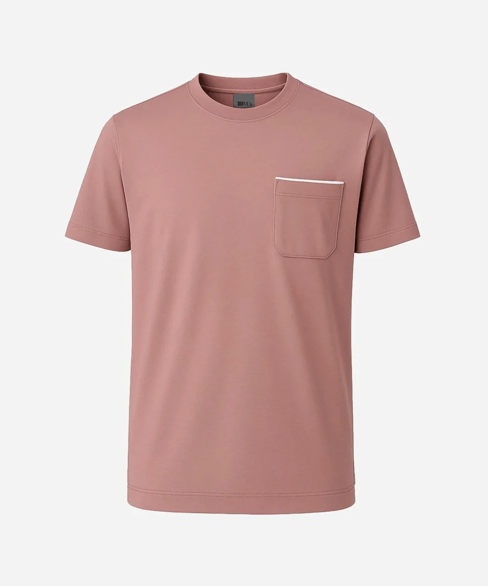 Áo Thun Nam T-Shirt Basic Túi Viền Nhiều Màu Cotton Mềm Mịn Co Giãn MVT457M - Ảnh 2