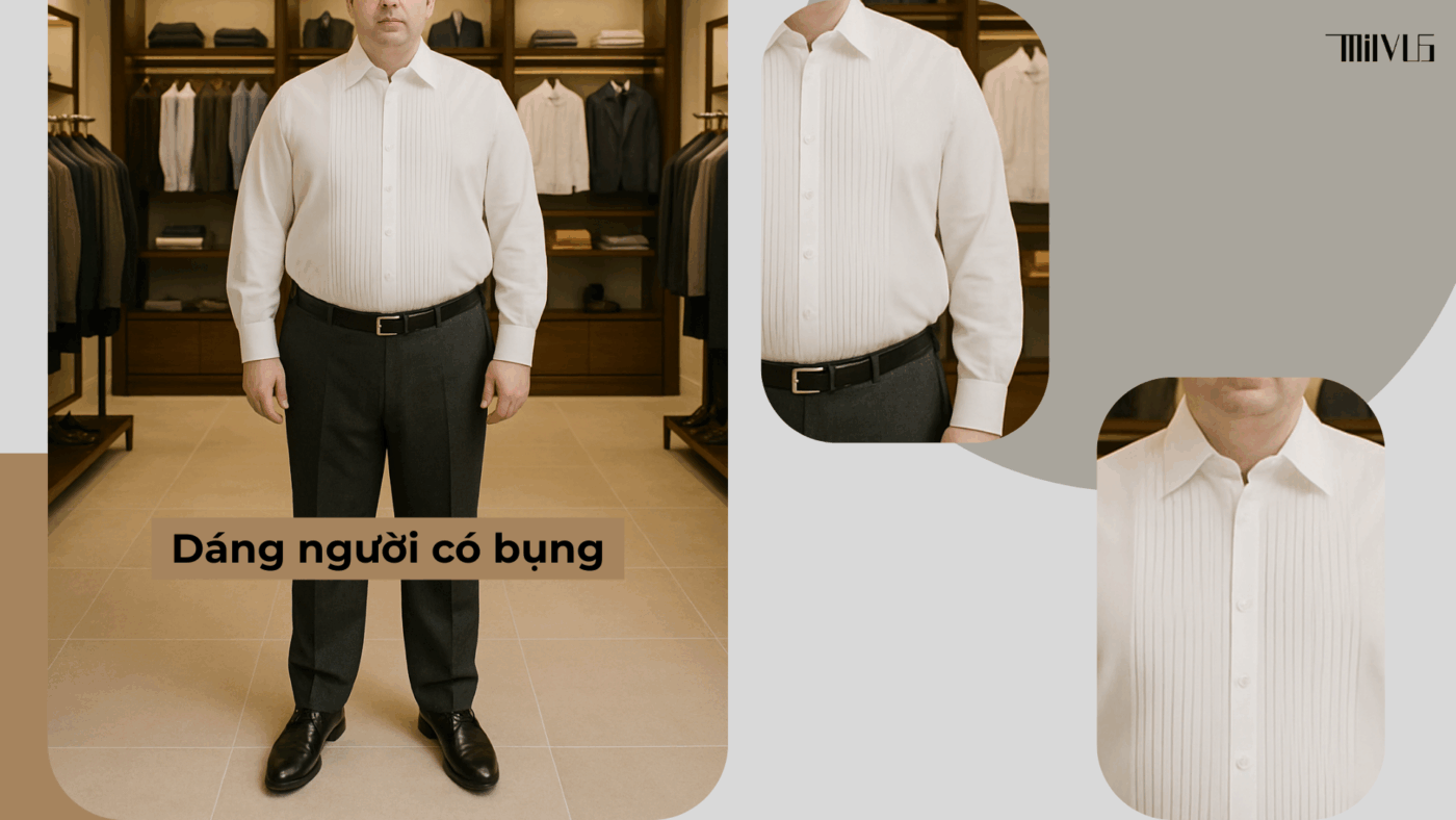 Áo Sơ Mi Trắng Cho Người Có Bụng