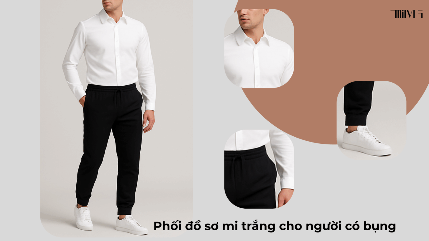 Áo Sơ Mi Trắng Cho Người Có Bụng