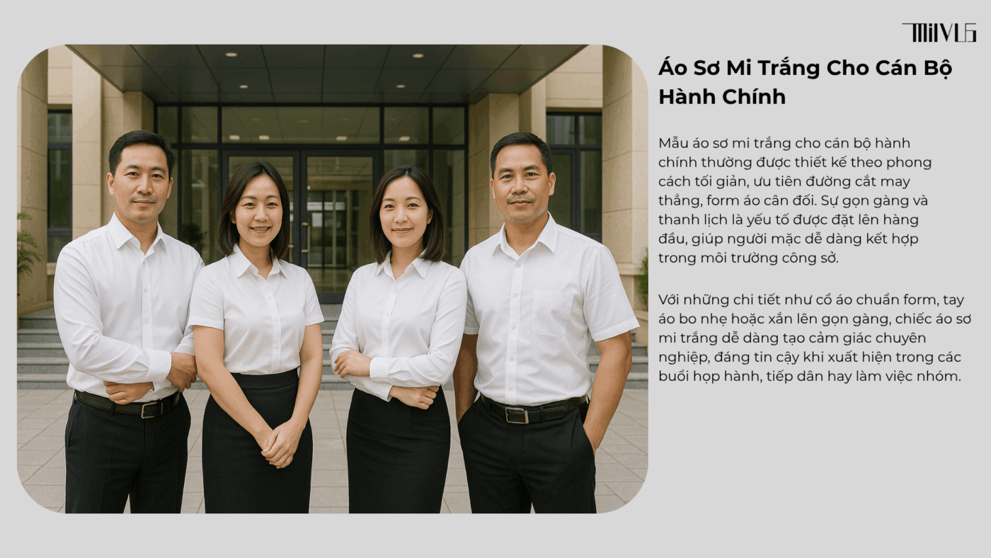 Áo Sơ Mi Trắng Cho Cán Bộ Hành Chính