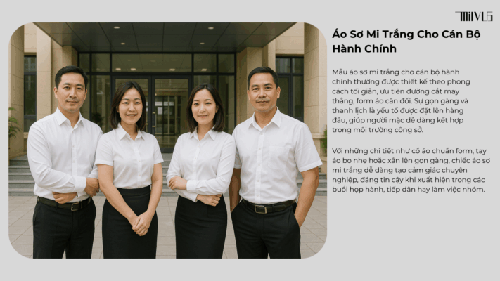 Áo Sơ Mi Trắng Cho Cán Bộ Hành Chính