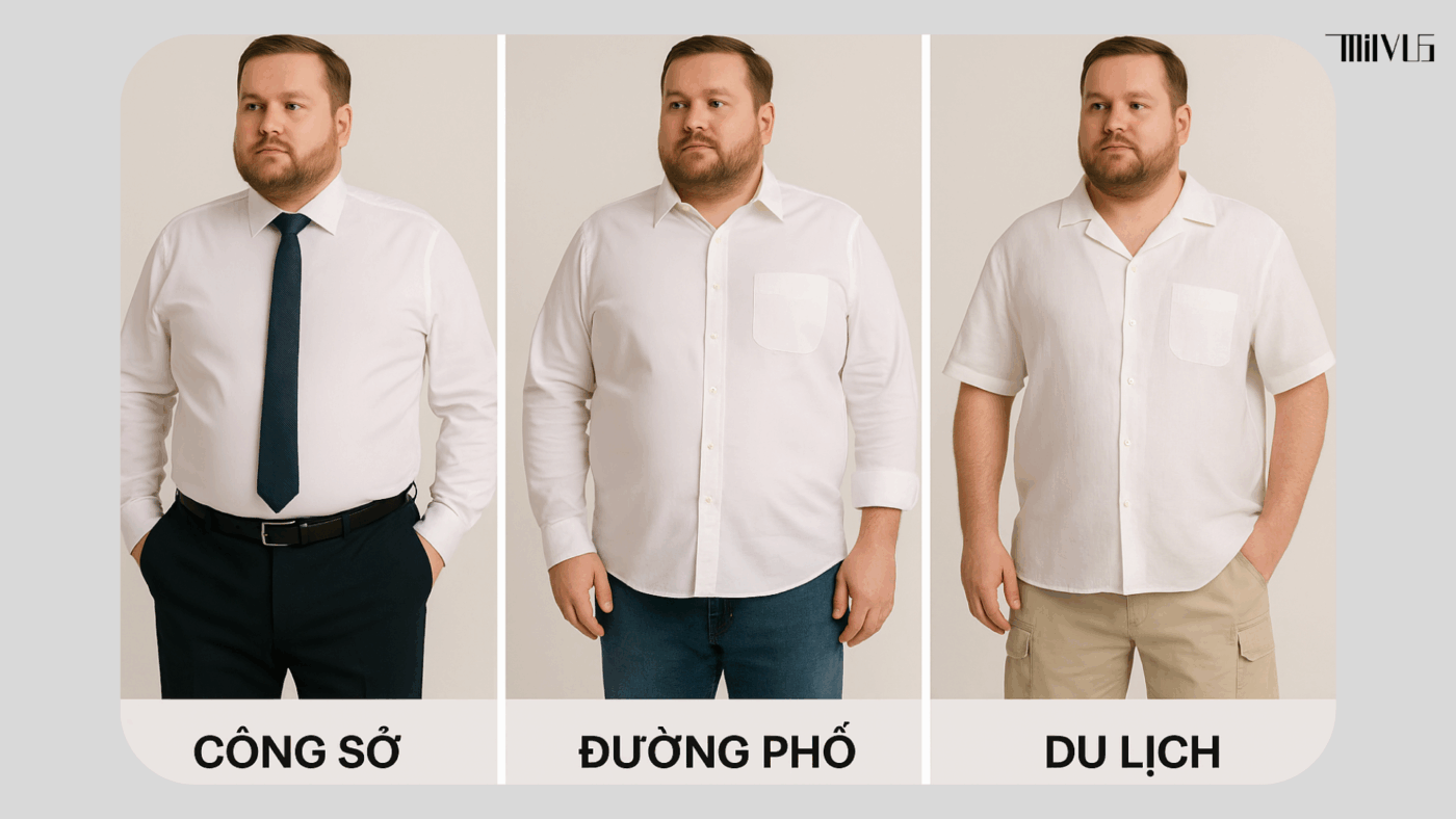 Áo Sơ Mi Trắng Cho Người Mập