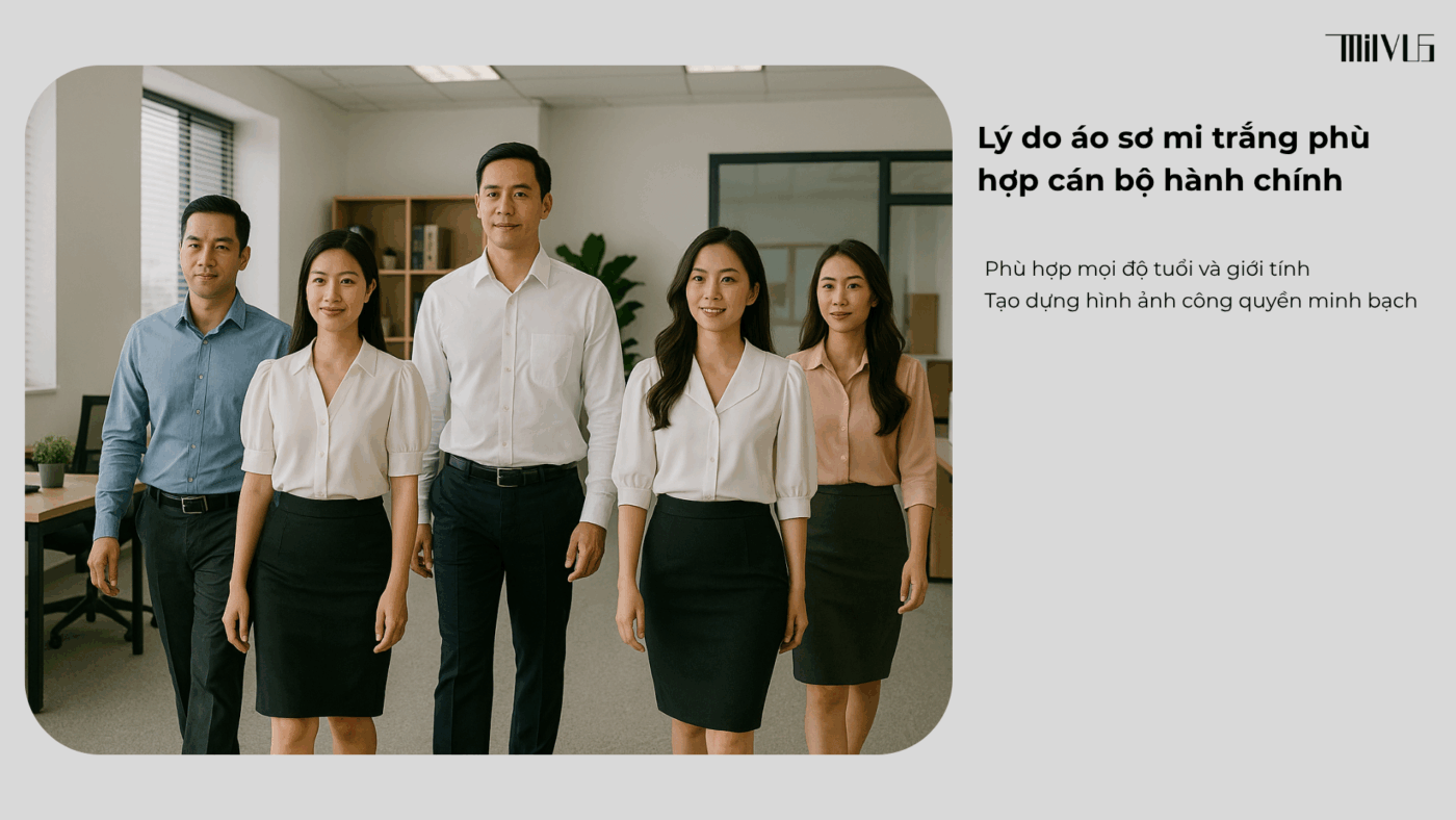 Áo Sơ Mi Trắng Cho Cán Bộ Hành Chính