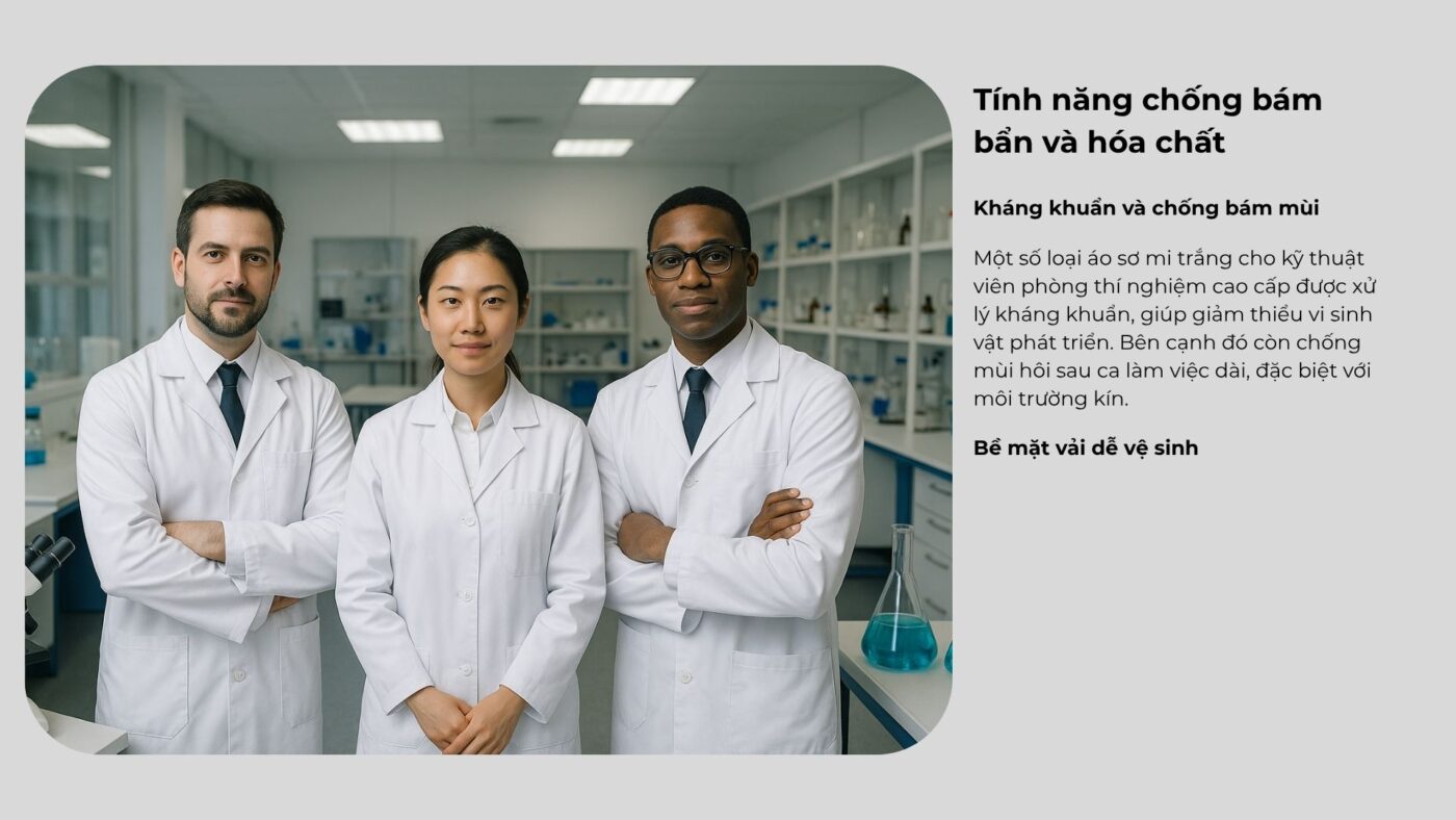 Áo Sơ Mi Trắng Cho Kỹ Thuật Viên Phòng Thí Nghiệm