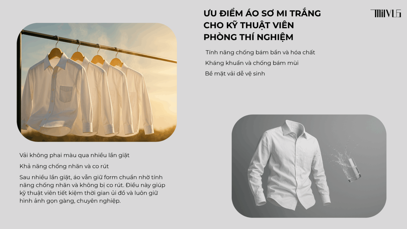 Áo Sơ Mi Trắng Cho Kỹ Thuật Viên Phòng Thí Nghiệm