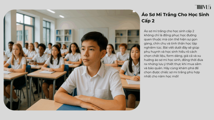 Áo Sơ Mi Trắng Cho Học Sinh- Cấp 2