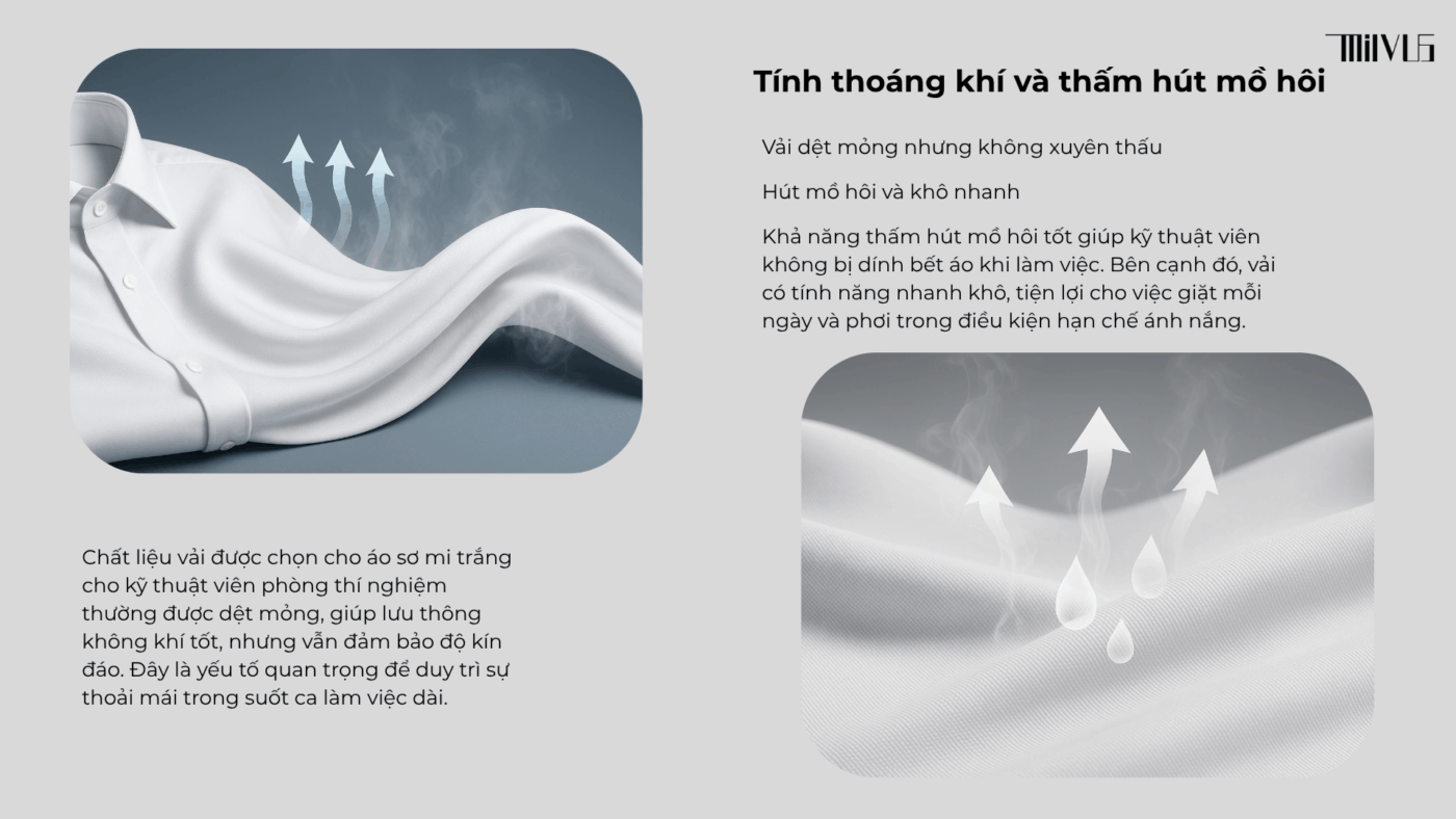 Áo Sơ Mi Trắng Cho Kỹ Thuật Viên Phòng Thí Nghiệm